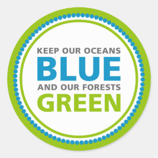 Rond Blue Oceans, Green Forests sticker