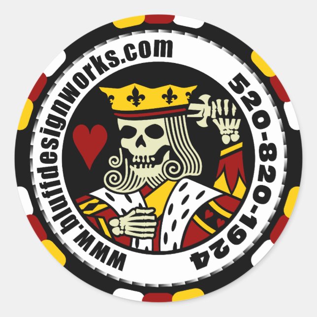 Rond bluffdesignworks.com Sticker de chips de poker (Devant)