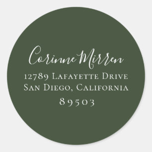 Rond Bohemian Forest Green Adresse de retour Sticker