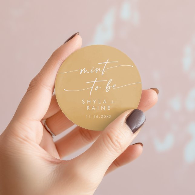 Rond Boho Chic Marigold Mint Jaune À Être Sticker Préfé (Boho Chic Yellow Marigold Mint To Be Favor Sticker)