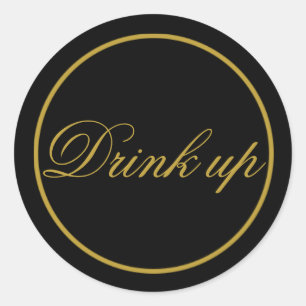 Rond Boire Mariage Sticker Black Gold