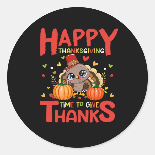 Rond bon thanksgiving le temps de remercier Sticker (Devant)