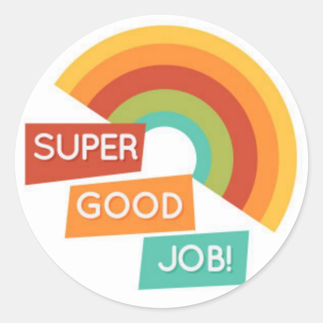Rond Bon Travail Professeur Étudiant Sticker Classic Ro (Devant)