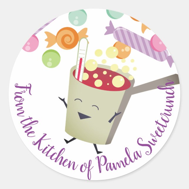 Rond bonbon de sucre bouillant de la cuisine de sticker (Devant)