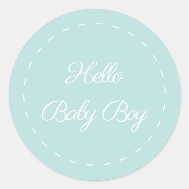 Rond Bonjour Baby Boy Classic Round Sticker (Devant)