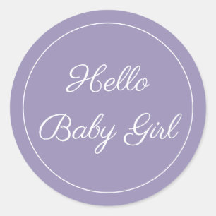 Rond Bonjour Bébé Fille Nouveau Bébé Sticker