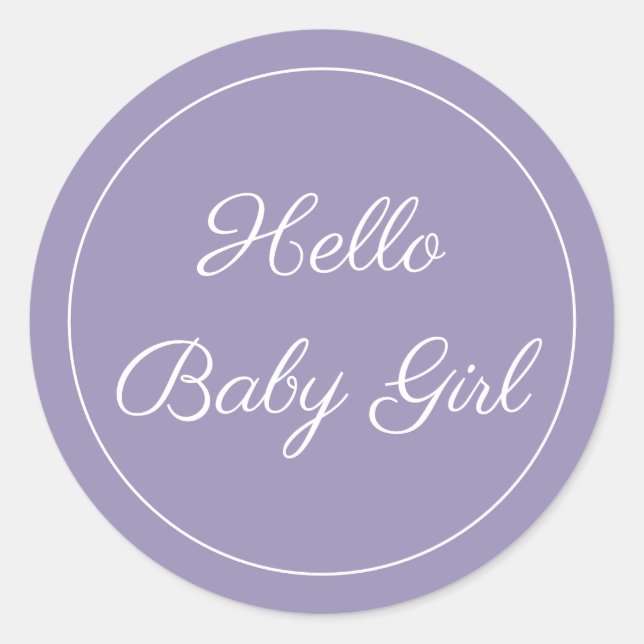 Rond Bonjour Bébé Fille Nouveau Bébé Sticker (Devant)