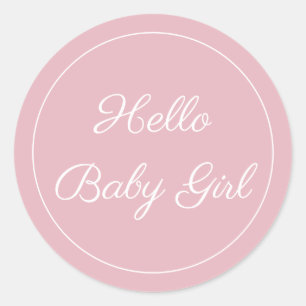 Rond Bonjour Bébé Fille Nouveau Bébé Sticker