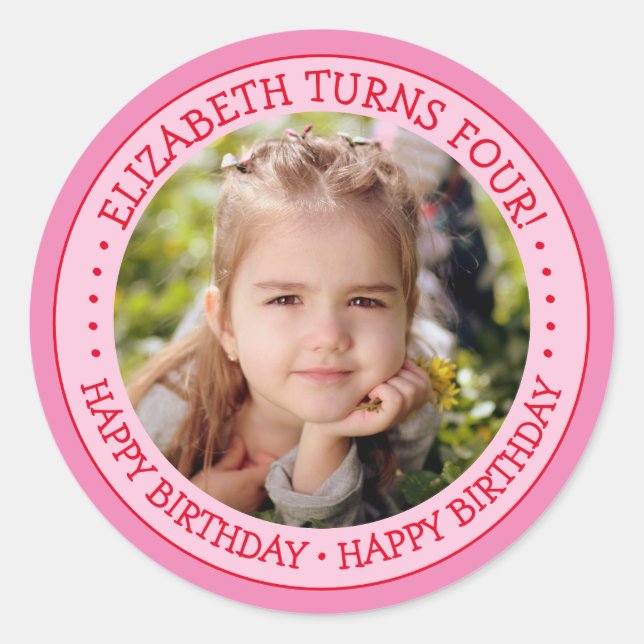 Rond BONJOUR D'ANNIVERSAIRE Photo Sticker (Devant)