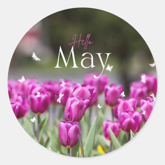 Rond Bonjour May Sticker Tulip (Devant)