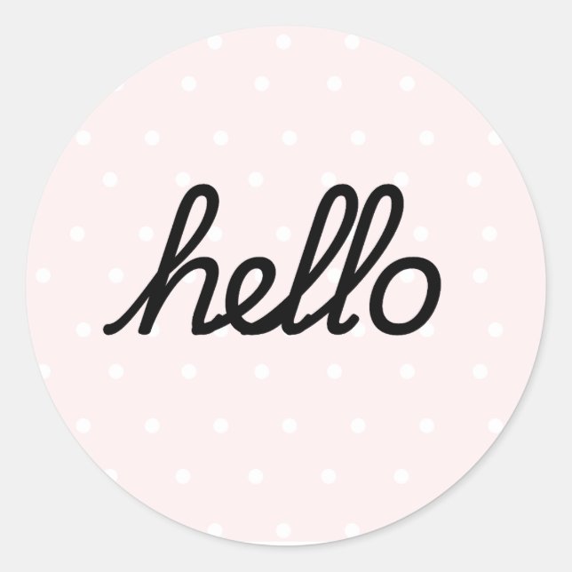 Rond Bonjour ! Sticker Pois (Devant)