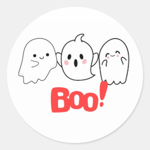 Rond Boo ! Sticker Halloween Décor Éffrayant et amusa