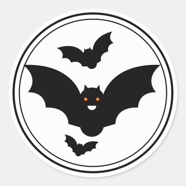 Rond Boo ! Sticker pour chauve-souris d'Halloween (Devant)