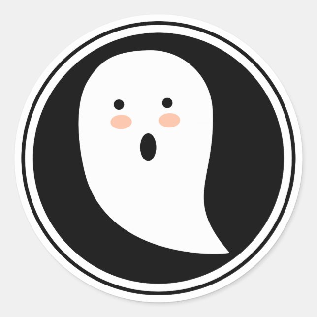 Rond Boo ! Sticker pour fantôme d'Halloween (Devant)