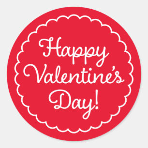 Rond Bordure à crâne Sticker Saint-Valentin Rouge