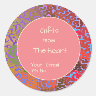 Rond Bordure colorée avec Sticker cadeau Peach Center