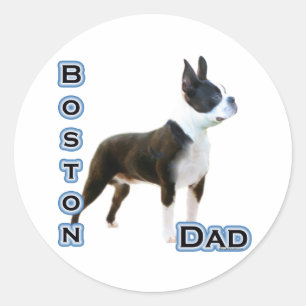 Rond Boston Terrier Papa 4 - Sticker