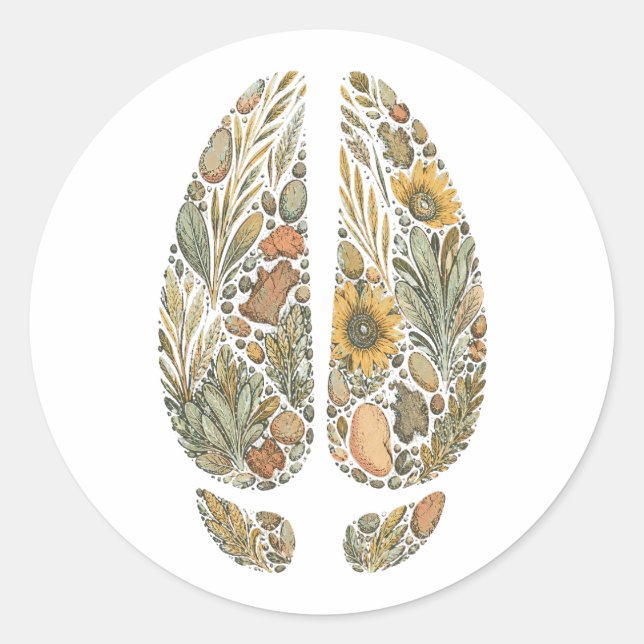 Rond Botanical Bison Hoof Sage Prairie Nature Sticker (Devant)