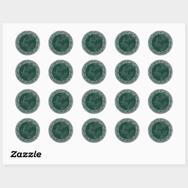 Rond Botanical Seal Sticker (Green) (Feuille)