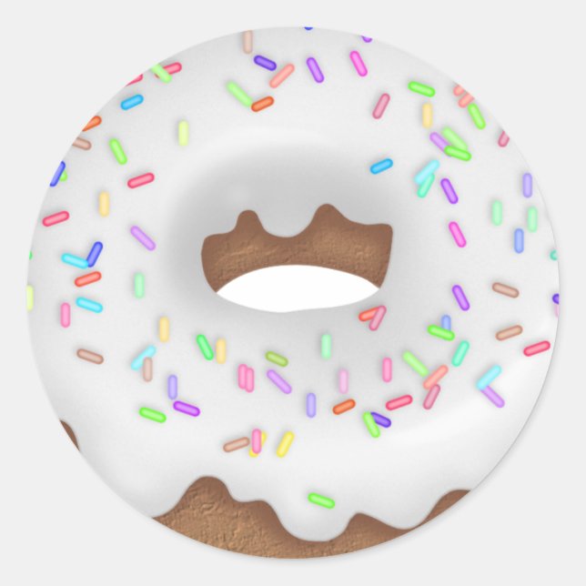 Rond Boulangerie blanche glacée Sprinled sticker Donut (Devant)