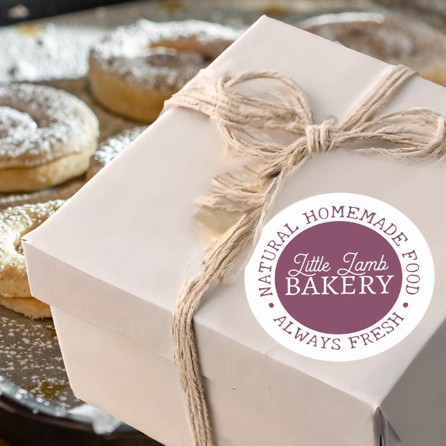 Rond Boulangerie personnalisée Sticker violet fait mais (Créateur téléchargé)