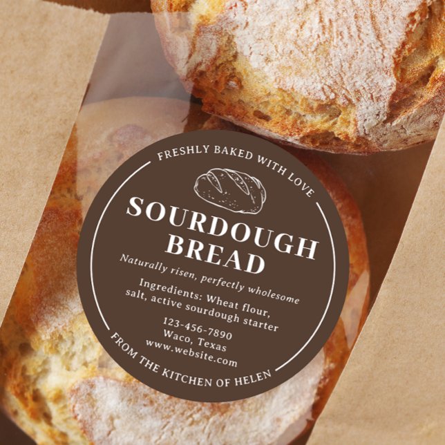 Rond Boulangerie Rustique Brown Sticker Pain (Créateur téléchargé)