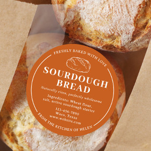 Rond Boulangerie Rustique Orange Sticker Pain