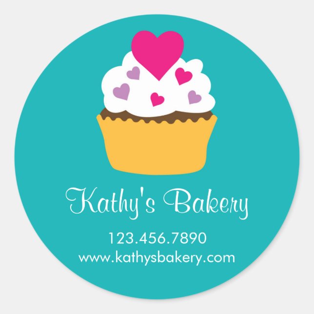 Rond Boulangerie Sticker Cupcake (Devant)