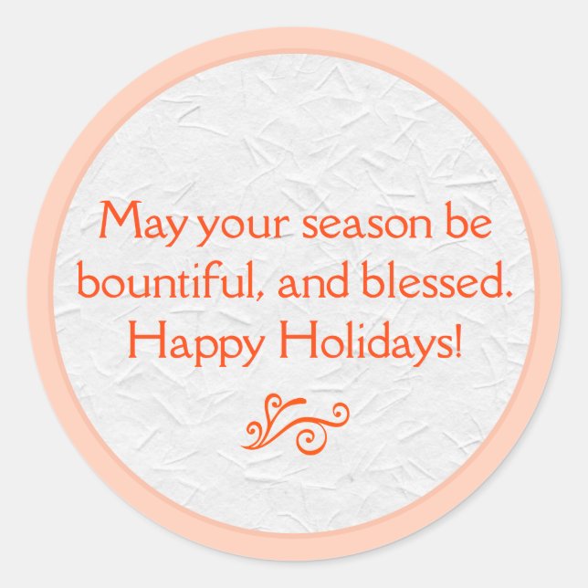 Rond Bountiful & Blessed Holiday Round Sticker (Devant)