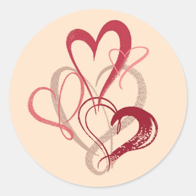 Rond Bouquet de coeur rose Sticker de la Saint-Valentin (Devant)