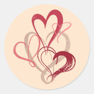 Rond Bouquet de coeur rose Sticker de la Saint-Valentin