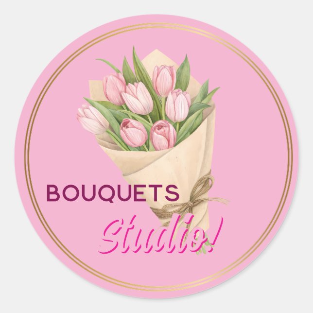Rond Bouquets logo commercial Sticker (Devant)
