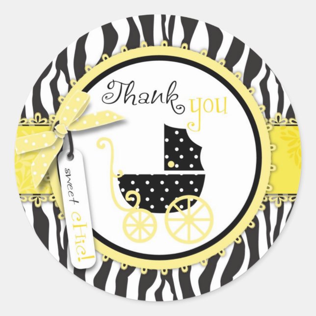 Rond Boutique Chic TY Sticker Jaune (Devant)