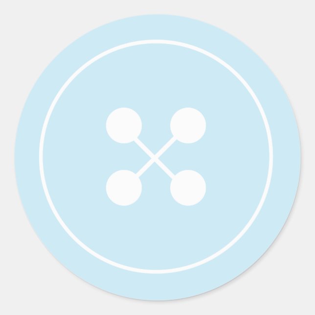 Rond Bouton bleu Baby shower Favoriser Sticker (Devant)