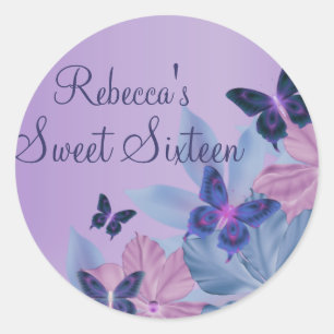 Rond Bouton bleu et violet brasseur doux 16 Sticker