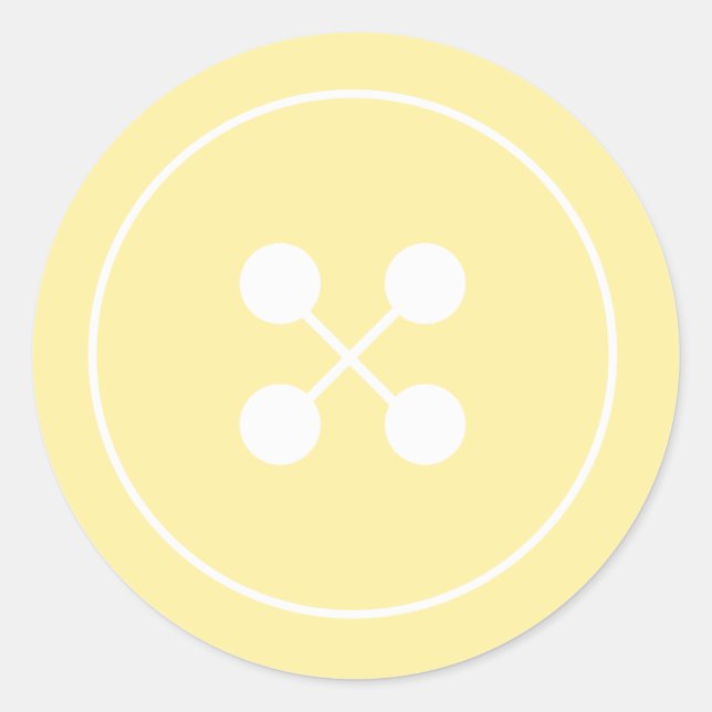 Rond Bouton jaune Baby shower Favoriser Sticker (Devant)