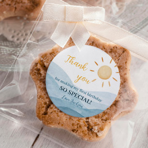 Rond Boy Blue Sunshine 1er Anniversaire Sticker Étiquet