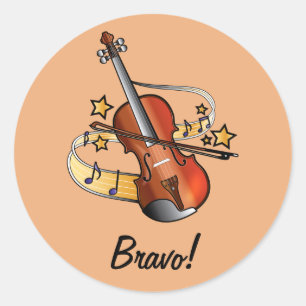Rond Bravo Sticker pour Garçon Violon étudiant