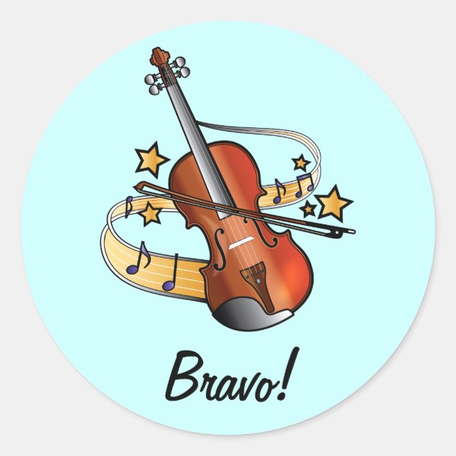 Rond Bravo Sticker pour Garçon Violon étudiant (Devant)
