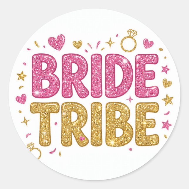 Rond Bride Tribe Glitter Sticker (Devant)