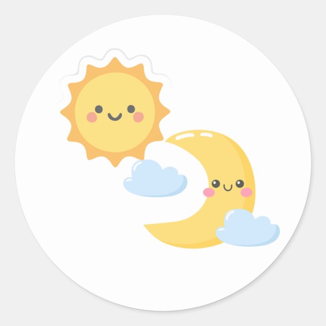Rond Brighter Together - Sun & Moon sticker (Devant)