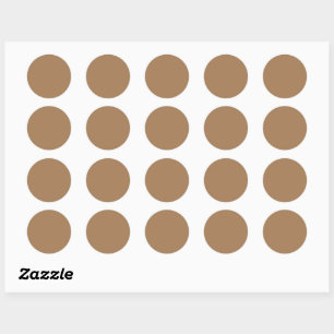 Rond Brown clair #A57C55, Sticker en olive gris