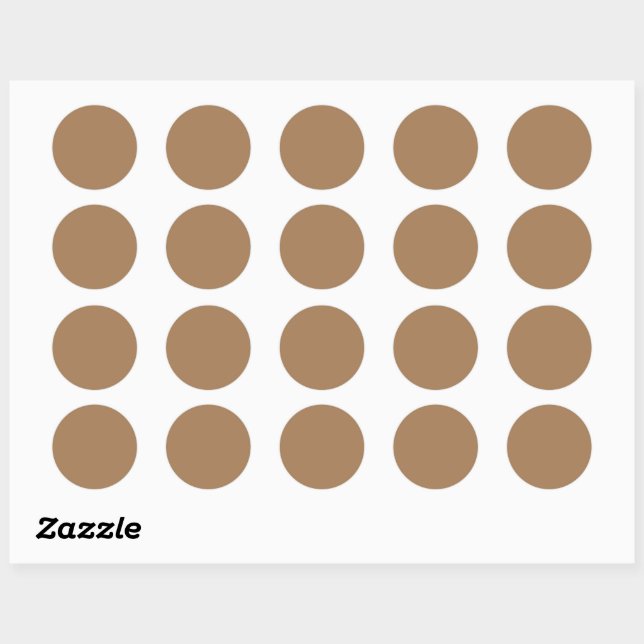 Rond Brown clair #A57C55, Sticker en olive gris (Feuille)