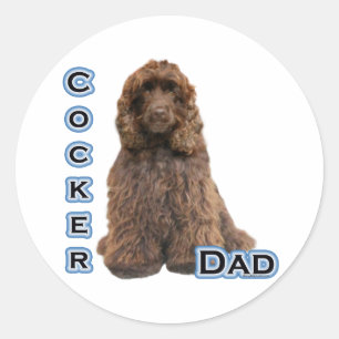 Rond Brown Cocker Spaniel Papa 4 - Sticker