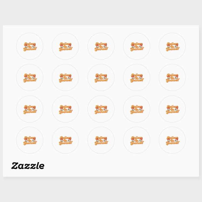 Rond Brown Orange croyez en vous Sticker (Feuille)