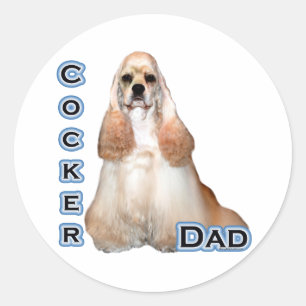 Rond Buff Cocker Spaniel Papa 4 - Sticker