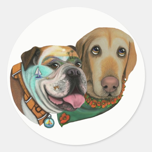 Rond Bulldog & Lab California Adventure Sticker Choix (Devant)