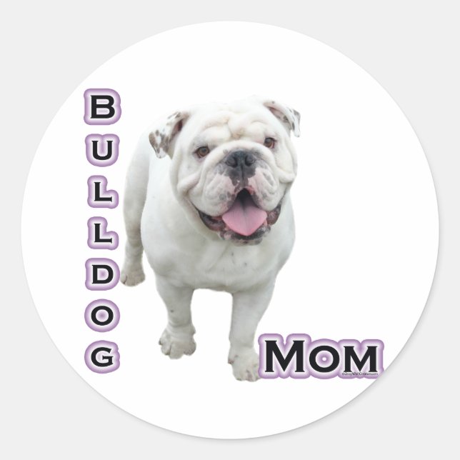 Rond Bulldog Mom 4 - Sticker (Devant)