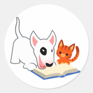 Rond Bullie de dessin animé et Kitty avec Sticker de li