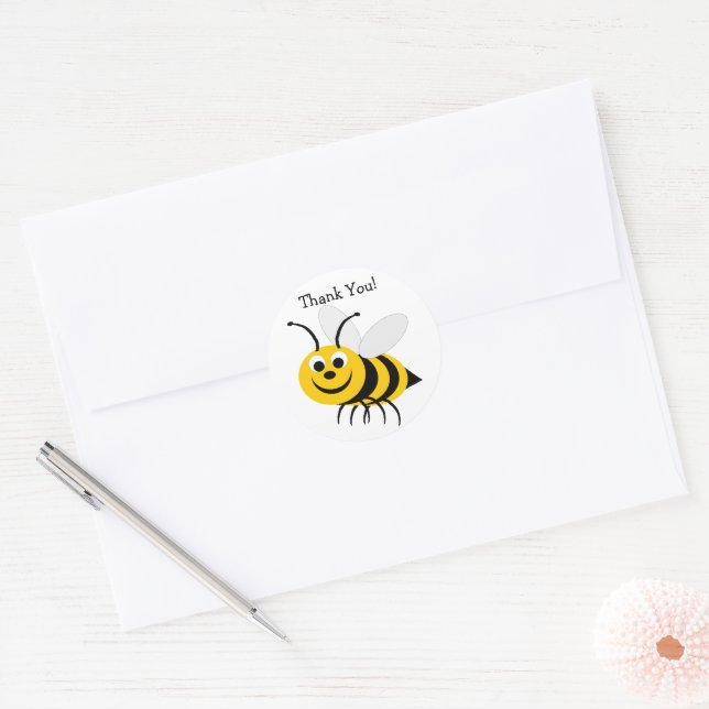 Rond Bumble Bee Merci Sticker (Enveloppe)